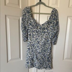 Cotton Candy Blue Floral Dress